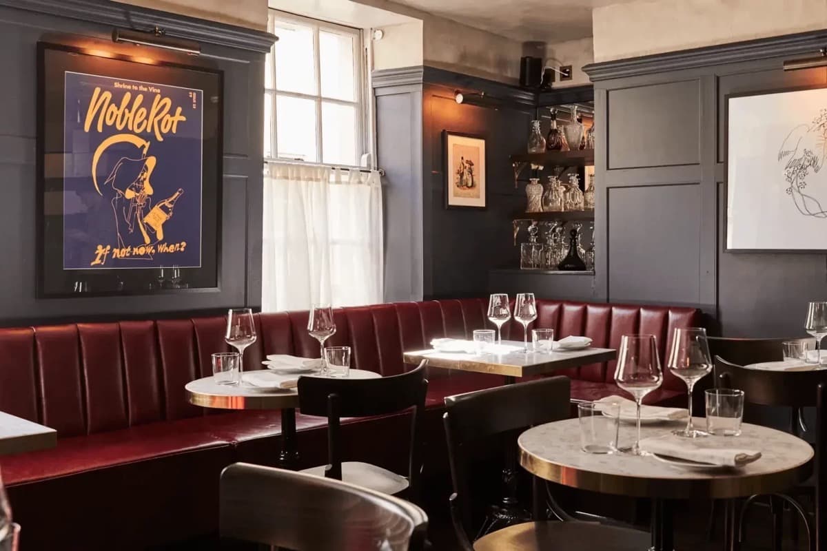 Noble Rot restaurant in Mayfair, London